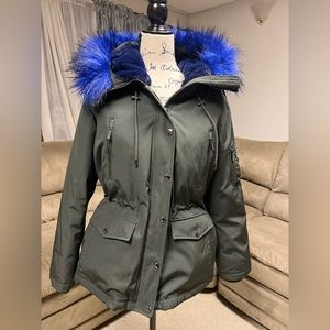 Michael Kors parka with coloured fur hood